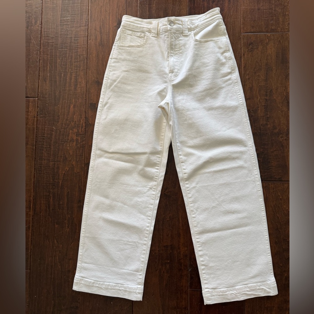 NWT Madewell Women’s Size 26 Perfect Vintage Wide-Leg Crop Jean Tile White - Picture 3 of 7